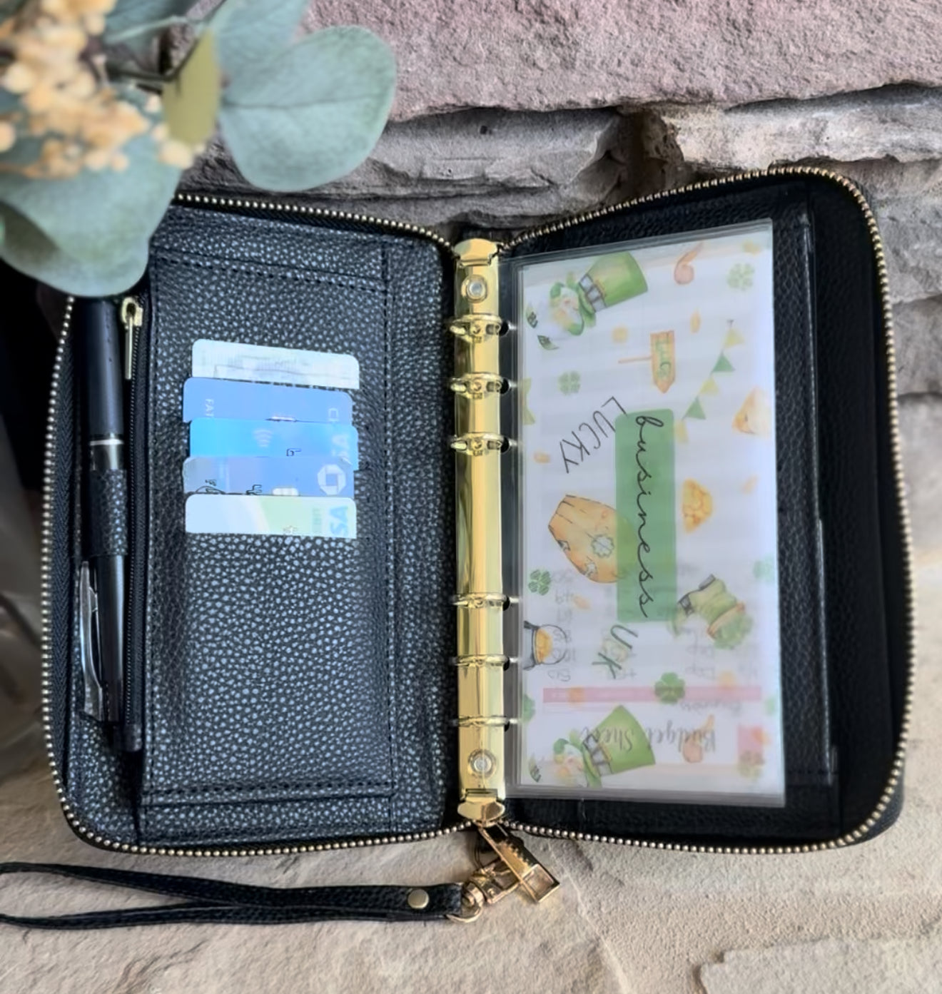 A6 Pebble Leather Wallet