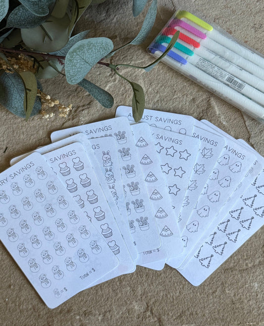 12 Months Seasonal Savings Trackers